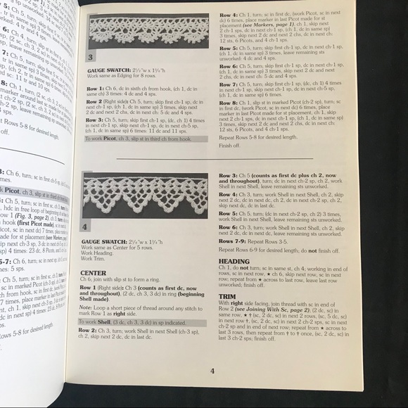 Vtg Leisure Arts Crochet 99 Edgings 54 Pages Leaflet #2876 Crocheted 1996 - Picture 3 of 7